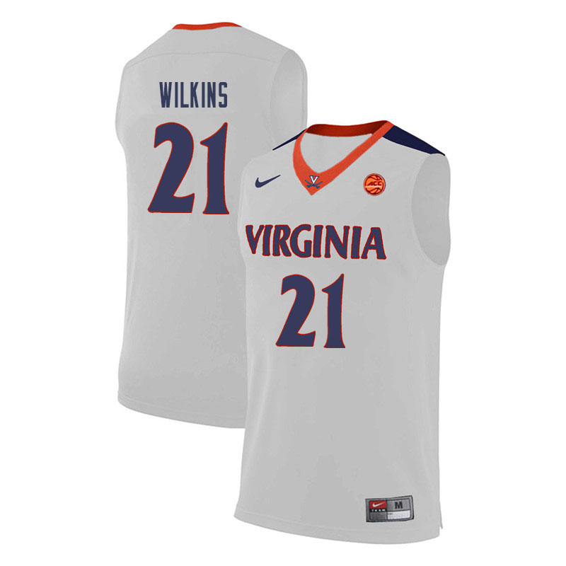 Men Virginia Cavaliers #21 Isaiah Wilkins College Basketball Jerseys-White - Click Image to Close